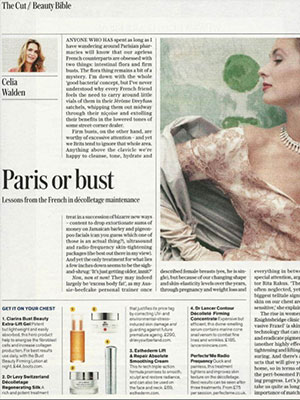 The Telegraph Magazine - Features Dr. LEVY Switzerland&reg;'s Décolletage Regenarating Silk